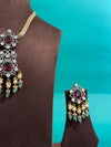 MOISSONITE POLKI STONE NECKLACE SET