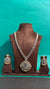 PREMIUM BRASS MATERIAL WITH VICTORIAN POLISH AND CUBIC ZIRCONIA STONES NECKLACE SET WITH SWARVOSKI PEARL BEADS