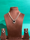 CUBIC ZIRCONIA NECKLACE IN GANGA JAMUNA POLISH WITH PREMIUM BRASS MATERIAL