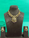 PEACOCK NECKLACE SET IN VICTORIAN POLISH WITH IMITATION BEADS FALL