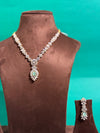 CUBIC ZIRCONIA NECKLACE SET IN GANGA JAMUNA POLISH