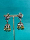 TRENDING VICTORIAN POLISH JHUMKA'S WITH CUBIC ZIRCONIA STONES AND REAL STRAWBERRY BEADS