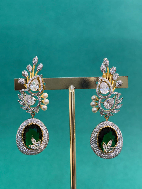 TRENDING EARING'S IN GANGA JAMUNA POLISH WITH CUBIC ZIRCONIA STONES
