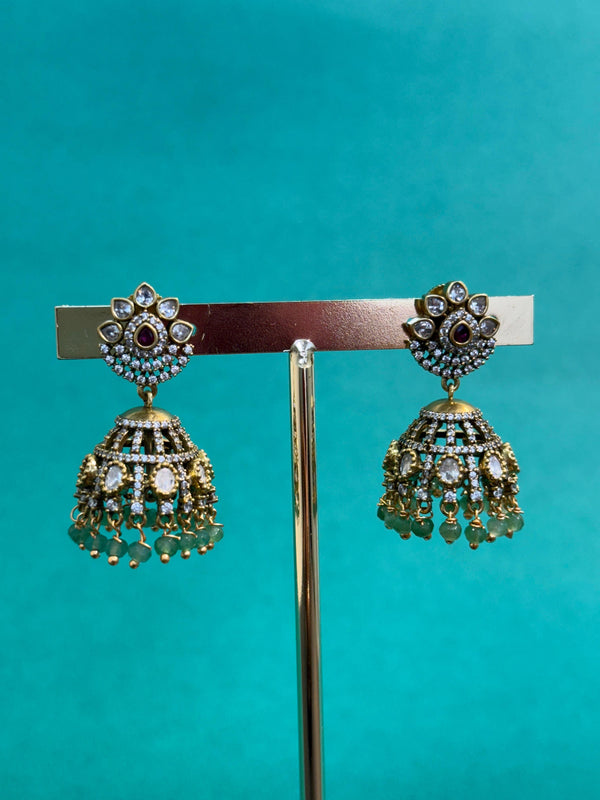 TRENDING JHUMKA'S IN PREMIUM BRASS MATERIAL IN VICTORIAN POLISH