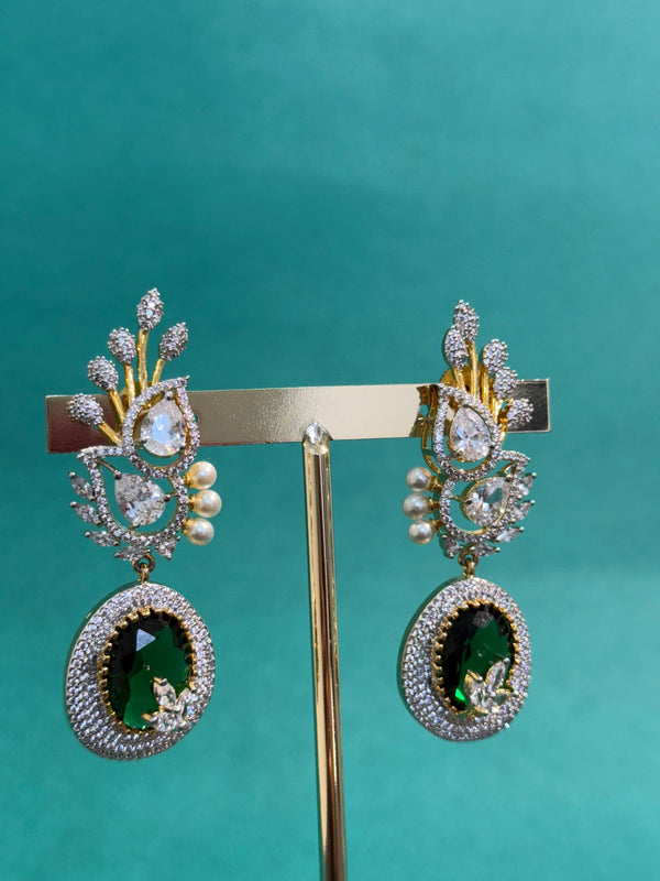 TRENDING EARING'S IN GANGA JAMUNA POLISH WITH CUBIC ZIRCONIA STONES
