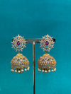 TRENDING JHUMKA'S IN PREMIUM BRASS MATERIAL WITH CUBIC ZIRCONIA STONES