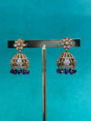 TRENDING JHUMKA'S IN PREMIUM BRASS MATERIAL WITH CUBIC ZIRCONIA STONES AND VICTORIAN POLISH