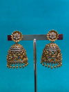 TRENDING JHUMKA'S IN PREMIUM BRASS MATERIAL WITH CUBIC ZIRCONIA STONES AND ANTIQUE POLISH