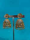 TRENDING JHUMKA'S IN PREMIUM BRASS MATERIAL WITH CUBIC ZIRCONIA STONES AND ANTIQUE POLISH
