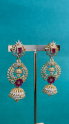 TRENDING JHUMKA'S IN PREMIUMBRAAS MATERIAL WITH CUBIC ZIRCONIA STONES