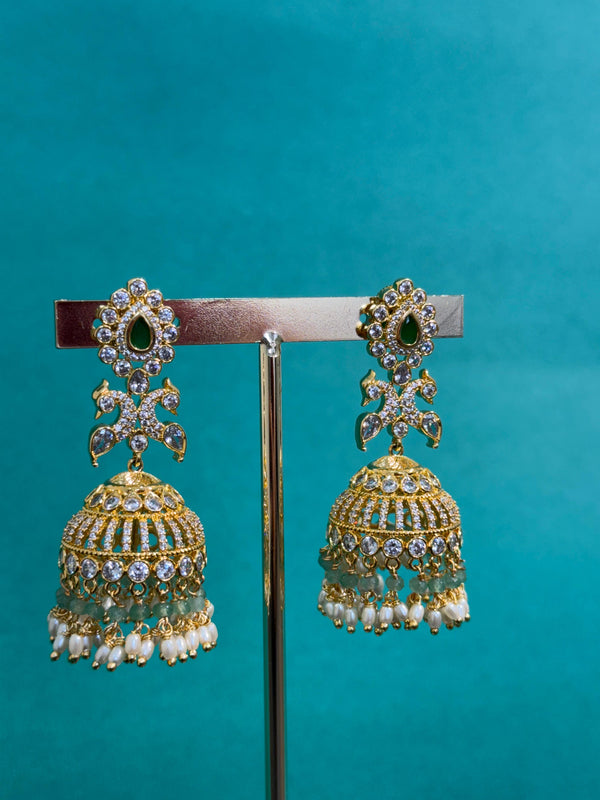 TRENDING JJHUMKA'S IN PREMIUM BRASS MATERIAL WITH CUBIC ZIRCONIA STONES