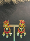 TRENDING KUNDAN EARINGS WITH REAL JADAU KUNDAN STONES AND STRAWBERRY BEADS FALL