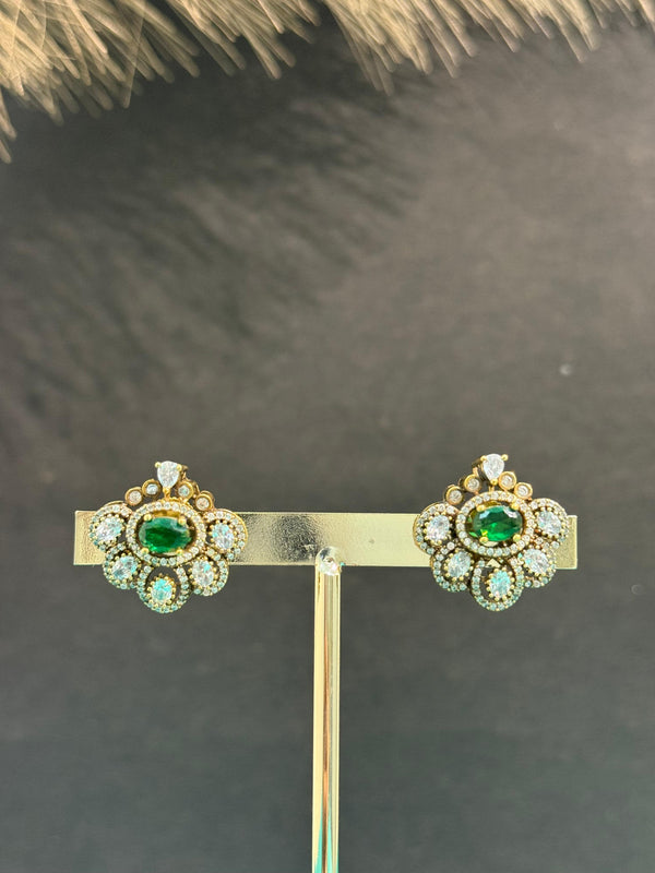 TRENDING EARINGS IN VICTORIAN POLISH AND CUBIC ZIRCONIA STONES