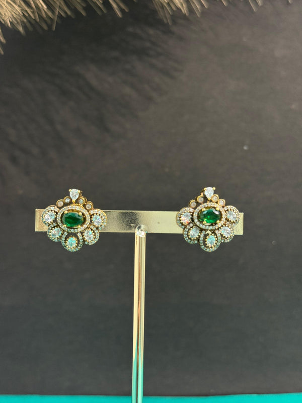 TRENDING EARINGS IN VICTORIAN POLISH AND CUBIC ZIRCONIA STONES