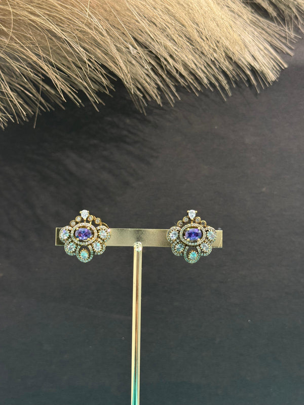 TRENDING EARINGS IN VICTORIAN POLISH AND CUBIC ZIRCONIA STONES