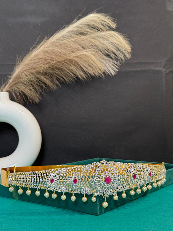 TRENDING VADDANAM IN GANGA JAMUNA POLISH AND CUBIC ZIRCONIA STONES