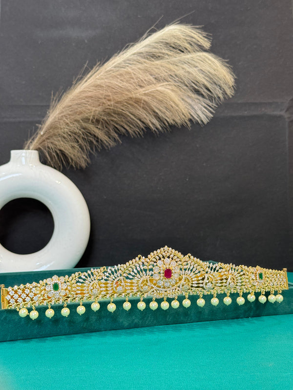 TRENDING VADDANAM IN PREMIUM BRASS MATERIAL WITH CUBIC ZIRCONIA STONES