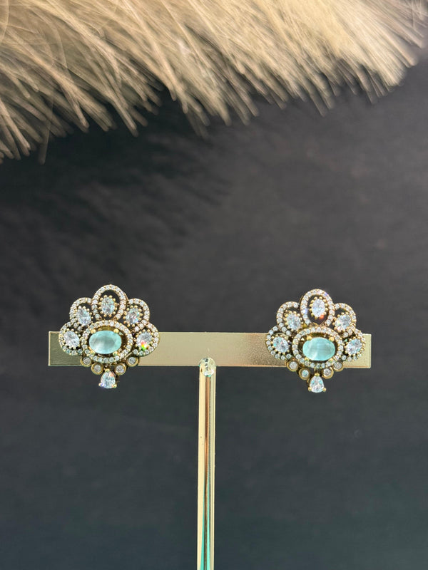 TRENDING VICTORIAN POLISH EARINGS WITH CUBIC ZIRCONIA STONES