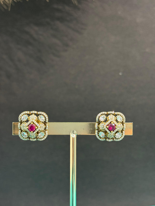 TRENDING VICTORIAN POLISH EARINGS WITH CUBIC ZIRCONIA STONES