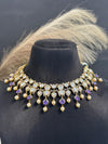 TRENDINGCHOKER IN VICTORIAN POLISH WITH CZ AND KUNDAN BEADS