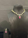 TRENDING NECKLACE IN GANGA JAMUNA POLISH WITH CUBIC ZIRCONIA STONES
