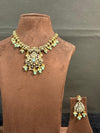 TRENDING NECKLACE SET IN VICTORIAN POLISH WITH CUBIC ZIRCONIA STONES AND STRAWBERRY BEADS FALL