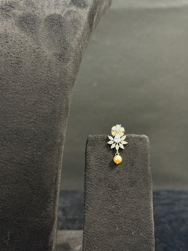 TRENDING NECKLACE SET IN GANGA JAMUNA POLISH WITH CUBIC ZIRCONIA STONES