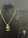 TRENDING NECKLACE SET IN GANGA JAMUNA POLISH WITH CUBIC ZIRCONIA STONES