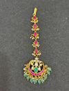 TIKA IN PREMIUM BRASS MATERIAL WITH REAL JADAU KUNDAN STONES AND STRAWBERRY BEADS