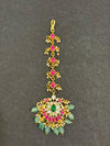 TIKA IN PREMIUM BRASS MATERIAL WITH REAL JADAU KUNDAN STONES AND STRAWBERRY BEADS