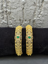 BANGLES IN PREMIUM BRASS MATERIAL WITH GANGA JAMUNA POLISH AND CUBIC ZIRCON STONES,SET OF 2