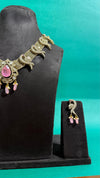 PREMIUM BRASS MATERIAL WITH VICTORIAN POLISH PEACOCK NECKLACE