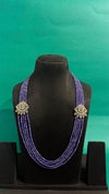 VICTORIAN FINISH SIDE PENDANT WITH ONEX BEADS MALA