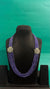 VICTORIAN FINISH SIDE PENDANT WITH ONEX BEADS MALA