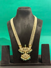 REAL JADAU KUNDAN STONES MALA WITH NATURAL STRAWBERRY BEADS FALL AND IMITATION RICE PEARLS