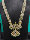 REAL JADAU KUNDAN STONES MALA WITH NATURAL STRAWBERRY BEADS FALL AND IMITATION RICE PEARLS