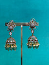 TRENDING VICTORIAN POLISH JHUMKA'S WITH CUBIC ZIRCONIA STONES AND REAL STRAWBERRY BEADS