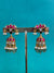 TRENDING JHUMKA'S IN BRASS MATERIAL AND REAL JADAU KUNDAN STONES AND NATURAL STRAWBERRY BEADS FALL