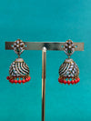 TRENDING JHUMKA'S IN PREMIUM BRASS MATERIAL WITH CUBIC ZIRCONIA STONES AND ANTIQUE POLISH