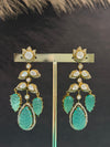 TRENDING EARINGS IN VICTORIAN POLISH WITH KUNDAN,ZIRCON STONES
