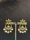 TRENDING CHANDBALI WITH REAL JADAU KUNDAN STONES AND RICE PEARLS FALL