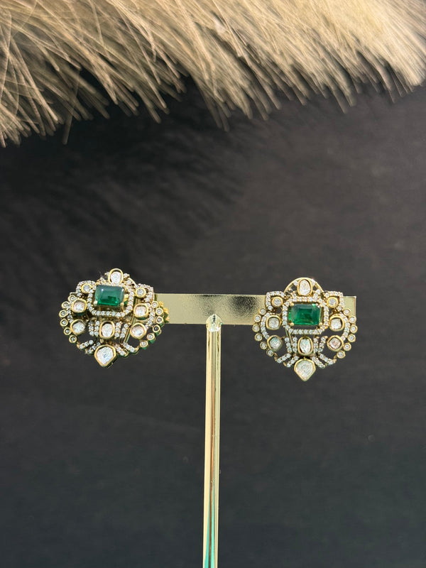 TRENDING VICTORIAN POLISH EARINGS WITH CUBIC ZIRCONIA STONES