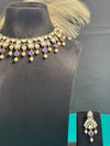 TRENDINGCHOKER IN VICTORIAN POLISH WITH CZ AND KUNDAN BEADS