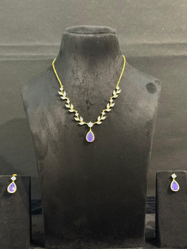 TRENDING ZIRCONIA NECKLACE IN GANGA JAMUNA POLISH