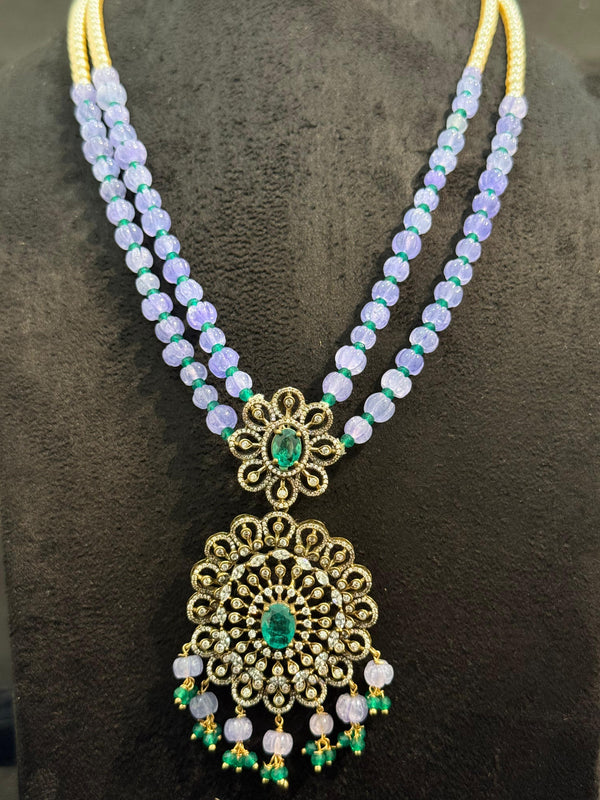 TRENDING PENDANT SET IN VICTORIAN POLISH WITH SWAROVSKI PEARL AND PUMPKIN BEADS