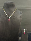 TRENDING NECKLACE SET IN GANGA JAMUNA POLISH WITH CUBIC ZIRCONIA STONES