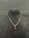 TRENDING NECKLACE SET IN GANGA JAMUNA POLISH WITH CUBIC ZIRCONIA STONES