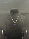TRENDING NECKLACE SET IN GANGA JAMUNA POLISH WITH CUBIC ZIRCONIA STONES