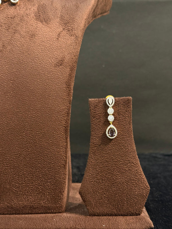 TRENDING NECKLACE SET IN GANGA JAMUNA POLISH WITH CUBIC ZIRCONIA STONES